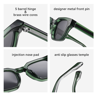Lunettes de soleil de luxe 2025 PC+CP à monture carrée épaisse, protection UV400, polarisées, de marque, style vintage rétro