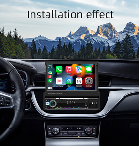 Bqcc 1din 7 "HD IPS có thể thu vào màn hình xe máy nghe nhạc đầy màu sắc ánh sáng Carplay GPS Wifi Wifi BT mirrorlink RDS USB sạc nhanh 9607W - Product Image 6