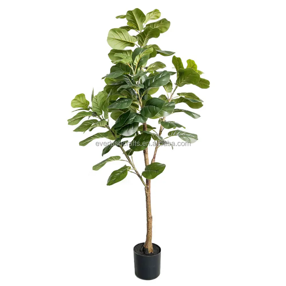 110-200cm Fiddle Leaf Fig Tree Artificial Tree Plant Green Plastic Leaf Large Potted Ornamental outdoor indoor for Home Office