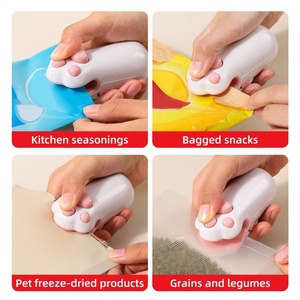 Cat Paw Design Household Portable <b>USB</b> Charging Mini <b>Heating</b> Plastic Packaging Sealing Small Food Sealer Machine - Product Image 3