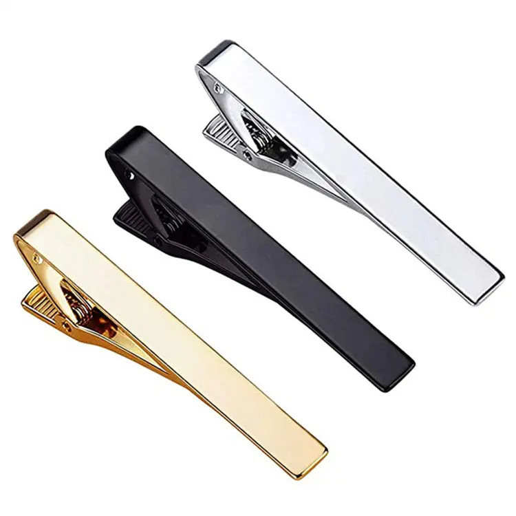 Hot Selling Koperen Tie Clip Heren Pak Accessoires Zilver Goud Messing Stropdas Clips