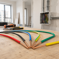 Direktverkauf ab Werk Massiver Kupferleiter PVC-Isolierung Elektronikdraht BV Blanker Kupferdraht 14 AWG 450/750V