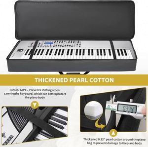 Housse de transport pliable et souple pour orgue électronique 61 touches, en tissu Oxford 600D et coton perlé EPE 2mm, certifiée BSCI, vente en gros usine BSCI - Product Image 5
