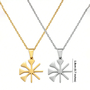 Fabricante Mayorista de Collares de Cadena con Eslabones Chapados en Oro de 18K con Amuleto Yezidi Lalish, Colgante de Acero Inoxidable Plateado con Signo Yazidi - Product Image 3