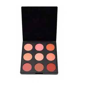 Paleta de blush em 9 cores, maquiagem facial, profissional, kit de blush, rótulo privado