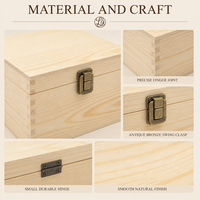 Boîte en bois de luxe, boîte de rangement en bois massif avec couvercle à charnières pour l'organisation professionnelle du bureau