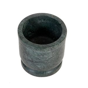 Mortier et pilon en marbre vert robuste de 4 pouces pour broyer épices, herbes, graines, ail, pâte de pesto – Outil de cuisine naturel - Product Image 3