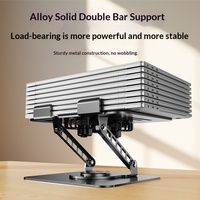 Support de bureau ergonomique réglable en acier au carbone rotatif à 360 degrés pour ordinateur portable avec double ventilateur – Nouveauté 2026 – Vente Flash