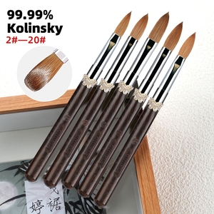 Nouvelle brosse à ongles en bois de santal violet 100% Kolinsky acrylique poussière <span class=keywords><strong>sur</strong></span> la colle à ongles nettoyage air Uv Gel Kolinsky brosse pour ongles en acrylique - Product Image 1