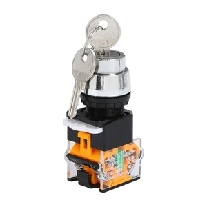 YHBS-38-R22ZK Knob Switch 10A with Key 22mm Hole Diameter IP65 Rated ABS Material 50000 Cycle Life Shipping Not Included - Product Image 1
