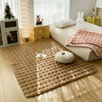 Tapis doux antidérapant pour intérieur, tapis shaggy moderne, tapis moelleux pour enfants, tapis en fourrure de lapin