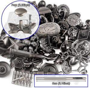 Notgia Sets Assorted Conchos Mixed Antique Silver Color Studs Spikes And Studs <b>Rivets</b> <b>Leather</b> Craft Accessories For Decorate Bel - Product Image 2