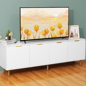 Meubles TV muraux modernes intégrés flottants en bois, prix de gros du fabricant, pour salon - Product Image 3