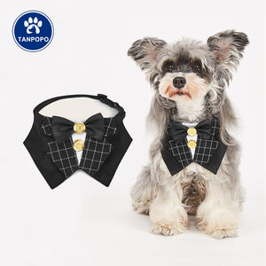Tanpopo สายรัดคอแบบปรับได้ชุดเดรสพิมพ์ลายใหม่ชุดสูทสุนัขสไตล์อังกฤษผูกโบว์ปลอกคอสัตว์เลี้ยง - Product Image 1