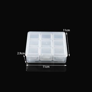 Transparent <b>Plastic</b> Jewelry Storage <b>Box</b> With 9 Compartments For Beads And Small Accessories Organizing Case - Product Image 3