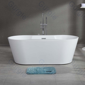 Hiện Đại 67 ''Inch Trắng Đen Acrylic Bồn Tắm Miễn Phí Đứng Hình Bầu Dục Acrylic Biệt Thự Khách Sạn Phòng Tập Thể Dục <span class=keywords><strong>Spa</strong></span> Phòng Tắm Ngâm Tắm - Product Image 2