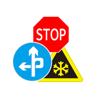 Panneau de signalisation routière réfléchissant personnalisé, plaque en aluminium de 1,5 mm, impression UV, triangle circulaire, 600 mm, panneaux de sécurité routière extérieurs