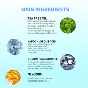 Crema limpiadora Facial para el acné de etiqueta privada, ácido hipocloroso, eliminación de acné, piel, atletas, post entrenamiento, enrojecimiento y secado de bacterias - Product Image 3