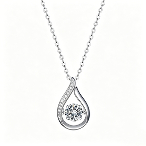 Teardrop for Pendant Necklace Silver Plated Link <b>Chain</b> for Women Trendy Gift Jewelry - Product Image 1