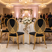 Luoweisen Luxuriöser Goldener Metall-Esszimmerstuhl mit Muschelrücken, Gepolstert, für Hochzeiten, Bankette und Events, für Hotel- und Restaurant-Einrichtungen