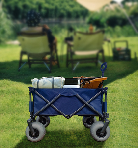 Vagón plegable de alta resistencia HW48 con neumáticos de globo, carrito de playa, transporte de equipaje de uso múltiple, trabajo de jardín, viajes de camping al aire libre - Product Image 2