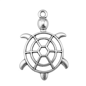 Colgante <span class=keywords><strong>de</strong></span> Tortuga Marina Calada <span class=keywords><strong>de</strong></span> 56x37mm en Aleación <span class=keywords><strong>de</strong></span> Zinc Plateado Antiguo para Decoración <span class=keywords><strong>de</strong></span> Pared con Temática Oceánica - Product Image 3
