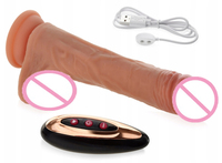10 Modi Silikon+ABS Plüsch-Dildo Vibrator für Frauen G-Punkt Sexspielzeug Fernbedienung Starke Saugkraft Realistische Berührung 42°C Heizung Magnetisch