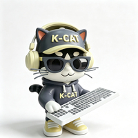 K-CAT Skateboard Cartoon Fiberglass Sculptuur, UV-bestendige coating, OEM ODM, MOQ 1 Set, 1 jaar garantie, zee- & expressverzending naar Nederland