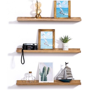 Custom Single Nordic Country Style Wood Rectangle Floating Wall <b>Shelf</b> Flexible Design Lacquer Living Room Kitchen Storage - Product Image 1