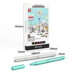 Juego de 8 marcadores de copa de <span class=keywords><strong>vino</strong></span> a base de agua no tóxicos para decoraciones de fiesta personalizadas y marcadores de cristal de diseño de dibujos - Product Image 6