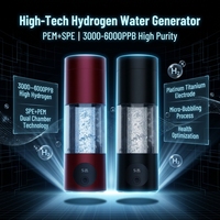 Generador de Agua Hidrogenada SPE PEM de 230 ml, Material Libre de BPA, 3000-6000 ppb, Botella de Agua Hidrogenada con Alto Contenido de Hidrógeno Antioxidante para el Cuidado de la Salud