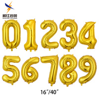 Großhandel 16 32 40 Zoll 0-9 Zahlen-Folienballons für Geburtstage, Hochzeiten, Jubiläen, Abschlussfeiern, Silvester und Events