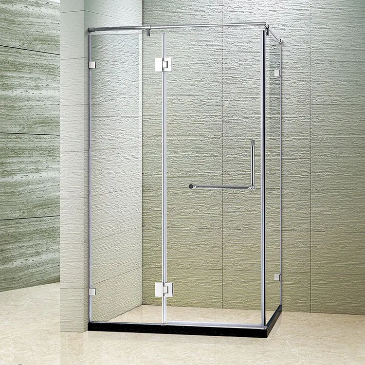 KMRY abd tasarım köşe l-şekil çerçevesiz 3 paneller cam menteşe banyo duşakabin odası (KD3002-L)