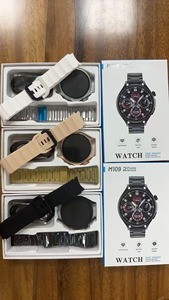 2024 el más nuevo reloj inteligente de pantalla redonda M109 con correas dobles reloj banda de moda reloj inteligente para teléfono móvil IOS <span class=keywords><strong>Android</strong></span> - Product Image 3