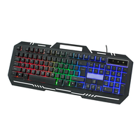 Banda V5 Usb filaire clavier de jeu flottant résistant à l'eau sensation mécanique arc-en-ciel Led métal filaire clavier rétro-éclairé