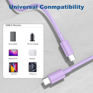 2m 3A Macaron màu Nhà sản xuất cáp <span class=keywords><strong>USB</strong></span> sạc nhanh Loại C để Loại C đầy màu sắc Cáp dữ liệu cho bộ sạc - Product Image 5