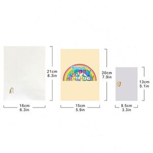 Carte de vœux en papier 3D pop-up faite à la main avec un design arc-en-ciel, unique pour les enfants, les amis, la famille, les anniversaires, les fêtes - Product Image 4