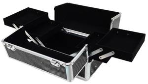 Large Black Aluminium Beauty Sequins Cosmetic Box Nail <strong>Make</strong> <strong>up</strong> Vanity Salon <strong>Case</strong> - Product Image 3