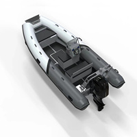 Bateau gonflable en caoutchouc, Bateau de pêche avec moteur 7.6m 4.8m Bateau côtelé
