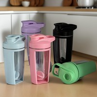 Bouteille d'eau de sport unisexe de 500 ml avec bouchon à vis et shaker, lavable au lave-vaisselle, lavage à la main uniquement, écologique et réutilisable, en matériau PP+PC