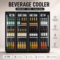 Refroidisseur de boissons avec étagère réglable pour bar, pub, supermarché, restaurant, hôtel, et autres commerces – Porte coulissante à haute efficacité