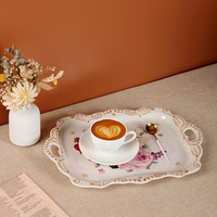Assiettes plates de luxe chinoises en mélamine avec impression de fleurs pour restaurant hôtel Vente en gros