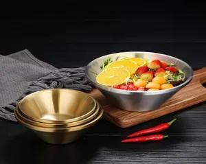 304不锈钢单层上菜碗金属v形沙拉水果刨冰碗