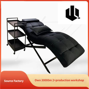 <span class=keywords><strong>Table</strong></span> <span class=keywords><strong>de</strong></span> technicien des cils incurvée <span class=keywords><strong>de</strong></span> luxe noire avec coussin en mousse à mémoire <span class=keywords><strong>de</strong></span> <span class=keywords><strong>forme</strong></span> pour salon <span class=keywords><strong>de</strong></span> beauté et spa - Product Image 3