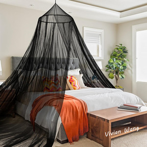 Red de cortina colgante, aro redondo de princesa, dosel de cama transparente, para cama mosquitera, tamaño King Circular - Product Image 3