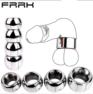 Anneau de sperme de verrouillage du scrotum <span class=keywords><strong>en</strong></span> métal pour hommes élargissement avancé pondération exercice de pénis anneau de verrouillage du pénis - Product Image 1