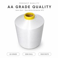 Fil à tricoter 100% polyester DTY 75/36F de qualité AA, faiblement élastique, semi-terne, certifié Oeko-Tex Standard 100, pour chaussettes, sous-vêtements et tissus tricotés