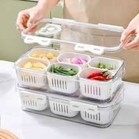 Boîte à épices multifonctionnelle en plastique transparent pour la cuisine avec couvercle, 8 compartiments, récipient de rangement pour épices