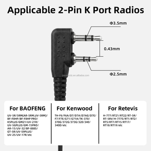 Écouteur professionnel de sécurité FBI, écouteur radio bidirectionnel à deux broches, écouteur à tube d'air de type K pour radio Baofeng Kenwood Retevis - Product Image 5