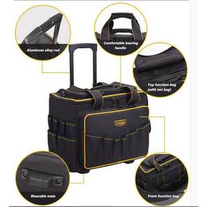 Sac à outils pour électriciens en polyester durable de haute qualité, résistant à l'eau, 1200D, personnalisé en usine, avec roulettes - Product Image 3